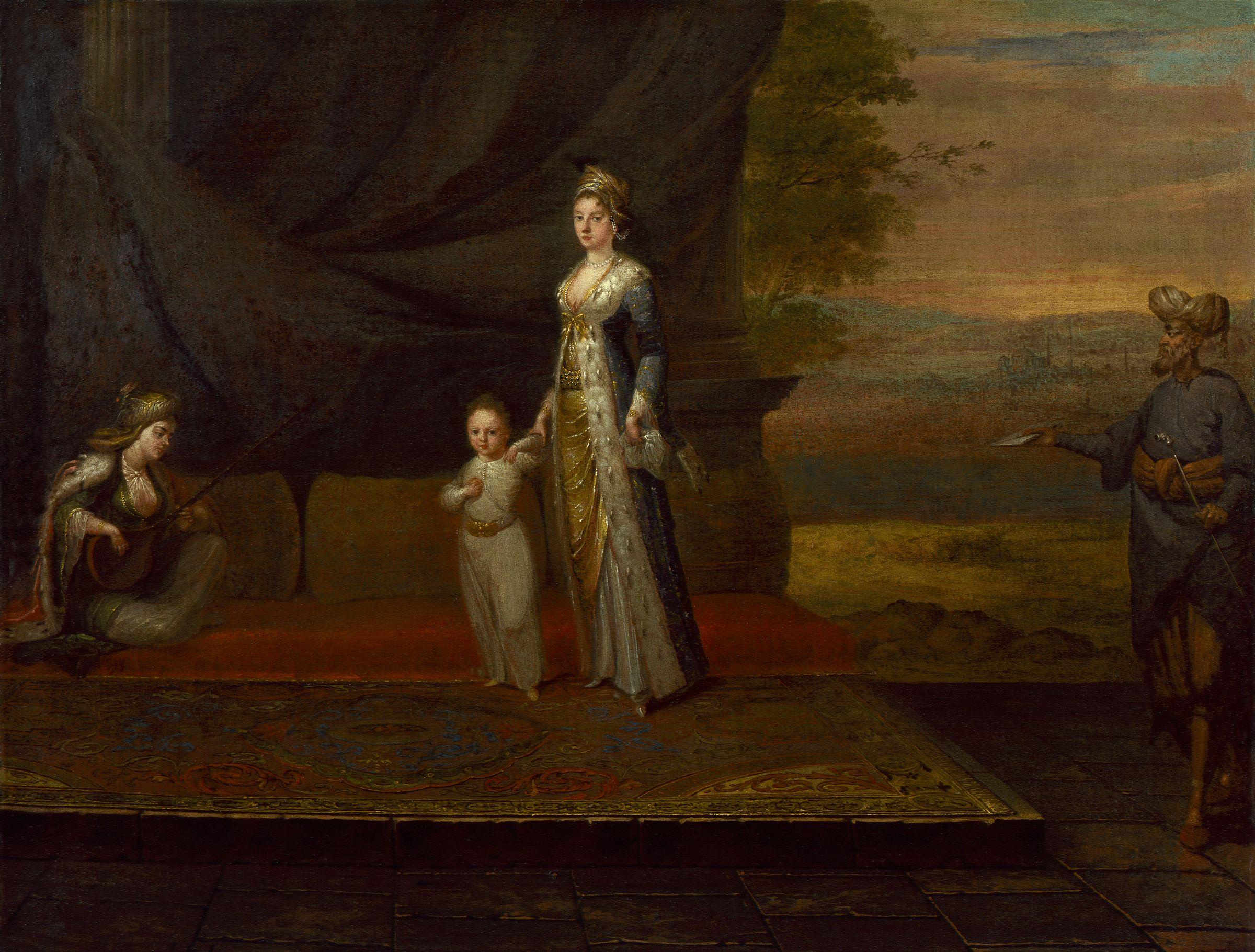 Painting of Lady Mary Wortley Montagu with her son